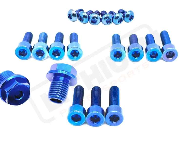 TS Titanium FastAce Fork Bolt Kits ALX13RC (2.0) and AHX12RV (3.0) - Blue / ALX13RC (2.0) / With Axle-end Bolts
