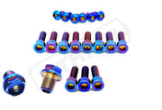 TS Titanium FastAce Fork Bolt Kits ALX13RC (2.0) and AHX12RV (3.0) - Burnt Blue / ALX13RC (2.0) / With Axle-end Bolts