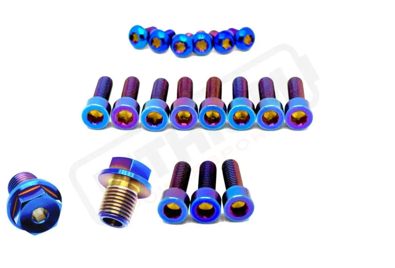 TS Titanium FastAce Fork Bolt Kits ALX13RC (2.0) and AHX12RV (3.0) - Burnt Blue / ALX13RC (2.0) / With Axle-end Bolts