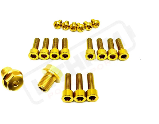 TS Titanium FastAce Fork Bolt Kits ALX13RC (2.0) and AHX12RV (3.0) - Gold / ALX13RC (2.0) / With Axle-end Bolts