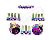 TS Titanium FastAce Fork Bolt Kits ALX13RC (2.0) and AHX12RV (3.0) - Rainbow / ALX13RC (2.0) / With Axle-end Bolts
