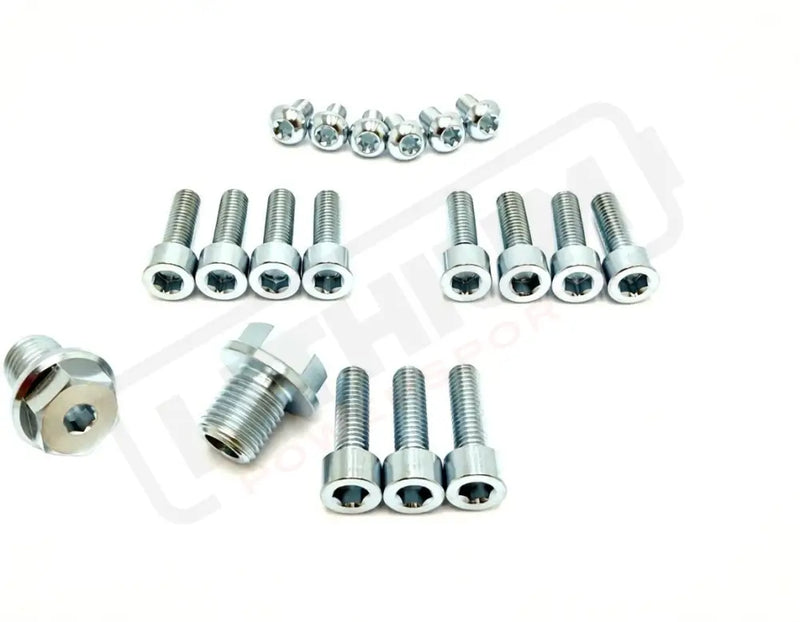TS Titanium FastAce Fork Bolt Kits ALX13RC (2.0) and AHX12RV (3.0) - Silver (raw) / ALX13RC (2.0) / With Axle-end Bolts