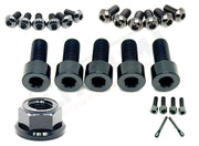 TS Titanium Front and Rear Wheel Bolt Kit - Black / 220mm rotors with spacer/ 30mm Bolts (MX4 - XXX) - Titanium Bolts