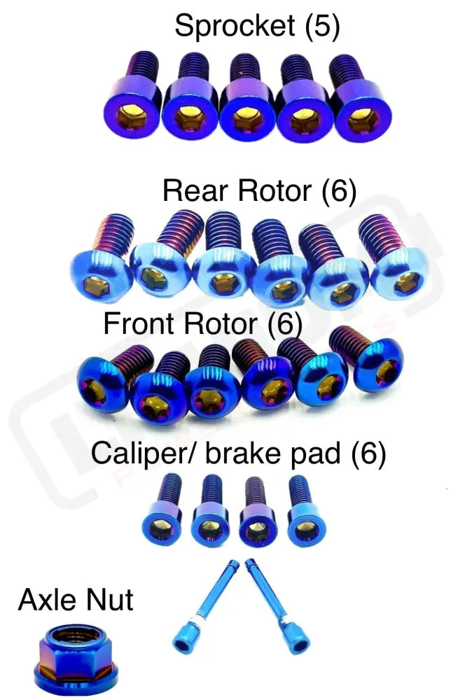 TS Titanium Front and Rear Wheel Bolt Kit - Lithium Powersports