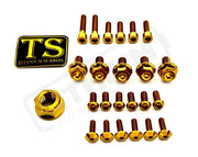 TS Titanium Front and Rear Wheel Bolt Kit - Gold / Altis Sigma (2025 and Prior M14 Rear Axle Nut) - Titanium Bolts