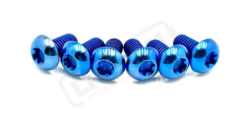 TS Titanium Front Rotor Bolts - E-Moto Blue Front Rotor Screws M5x10mm