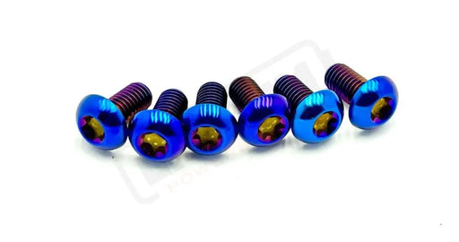 TS Titanium Front Rotor Bolts - E-Moto Burnt Blue Front Rotor Screws M5x10mm