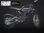 TS Titanium Full Body Kit - Surron LBX Segway X160 X260 - Blue / 2024 & prior (6 M5 stem bolts) - Titanium Bolts