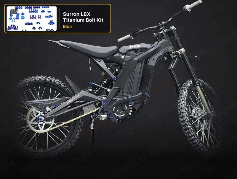 TS Titanium Full Body Kit - Surron LBX Segway X160 X260 - Blue / 2024 & prior (6 M5 stem bolts) - Titanium Bolts