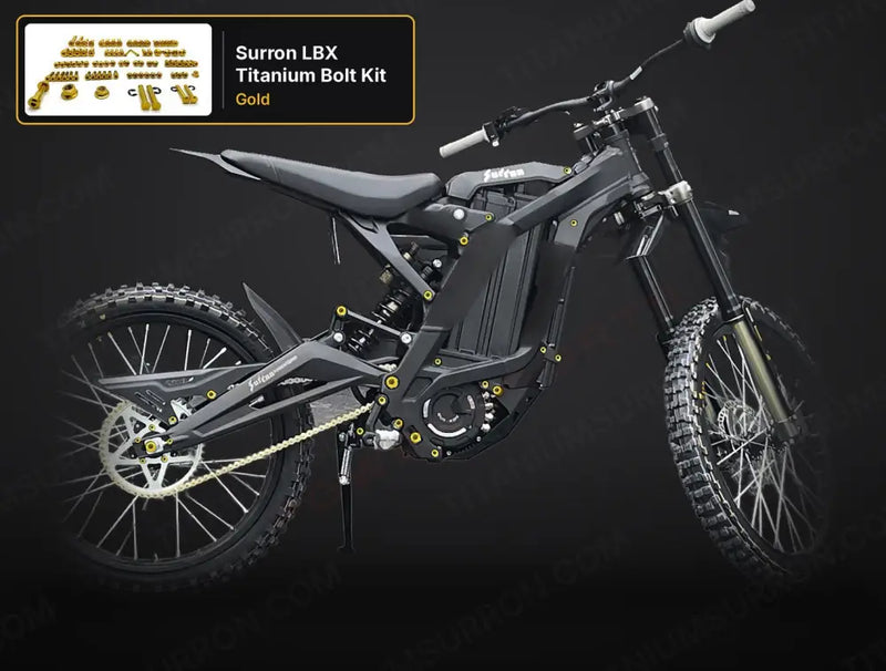 TS Titanium Full Body Kit - Surron LBX Segway X160 X260 - Gold / 2024 & prior (6 M5 stem bolts) - Titanium Bolts