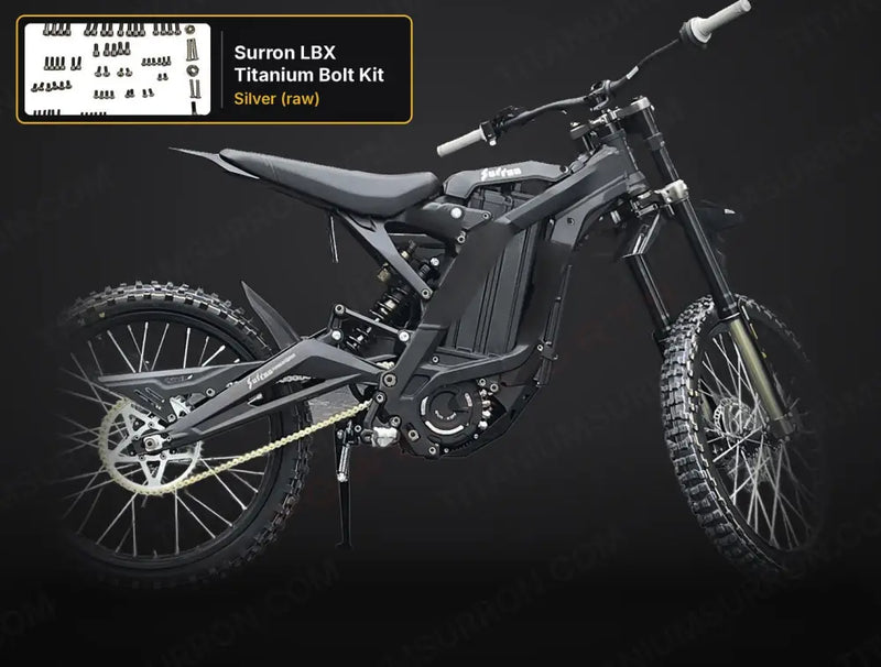 TS Titanium Full Body Kit - Surron LBX Segway X160 X260 - Silver (raw) / 2024 & prior (6 M5 stem bolts) - Titanium Bolts