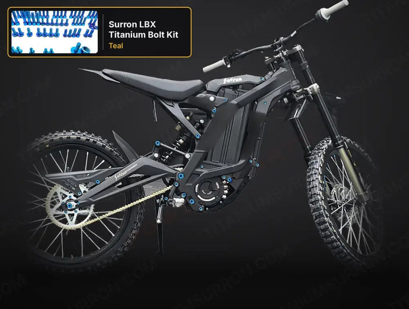 TS Titanium Full Body Kit - Surron LBX Segway X160 X260 - Teal / 2024 & prior (6 M5 stem bolts) - Titanium Bolts