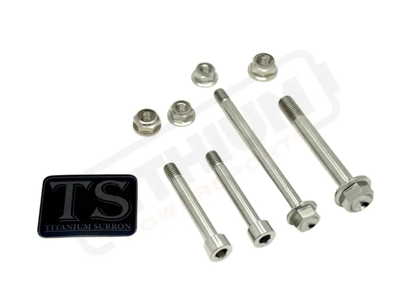 TS Titanium Linkage / Rear Shock Mount Kit for Altis Sigma - Silver (Raw Titanium) / Full 8 Piece Kits (4 bolts 4 nuts)
