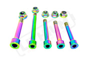 TS Titanium Linkage / Rear Shock Mount Kit for Talaria MX3/ MX4 - Rainbow - Titanium Bolts