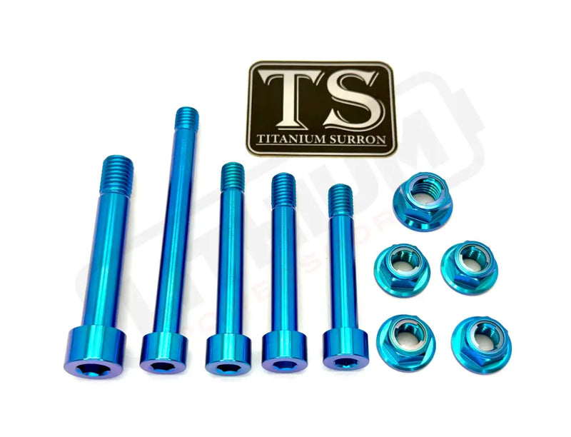 TS Titanium Linkage / Rear Shock Mount Kit for Talaria MX3/ MX4 - Teal - Titanium Bolts