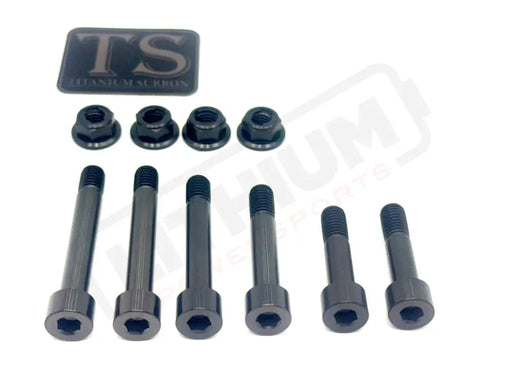 TS Ventus One Titanium Rear Suspension/ Linkage Bolt Kit Black / With OEM Style Triangle Bolts (6 bolts) Titanium Bolts