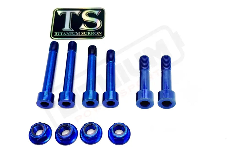 TS Ventus One Titanium Rear Suspension/ Linkage Bolt Kit Blue / With OEM Style Triangle Bolts (6 bolts) Titanium Bolts
