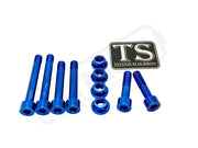 TS Ventus One Titanium Rear Suspension/ Linkage Bolt Kit - Ventus One / Blue / With OEM Style Triangle Bolts (6 bolts)