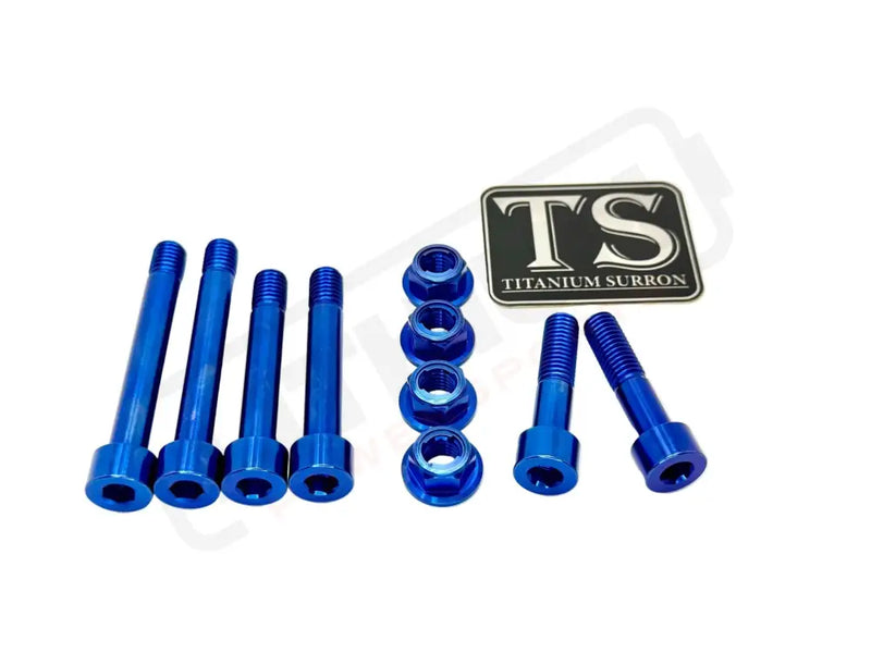 TS Ventus One Titanium Rear Suspension/ Linkage Bolt Kit - Ventus One / Blue / With OEM Style Triangle Bolts (6 bolts)