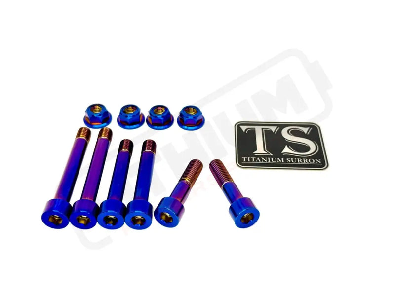 TS Ventus One Titanium Rear Suspension/ Linkage Bolt Kit - Ventus One / Burnt Blue / With OEM Style Triangle Bolts (6