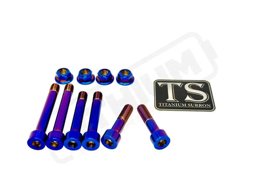 TS Ventus One Titanium Rear Suspension/ Linkage Bolt Kit - Ventus One / Burnt Blue / With OEM Style Triangle Bolts (6