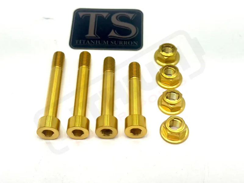 TS Ventus One Titanium Rear Suspension/ Linkage Bolt Kit Gold / No Triangle Bolts (4 Linkage Bolts Only) Titanium Bolts