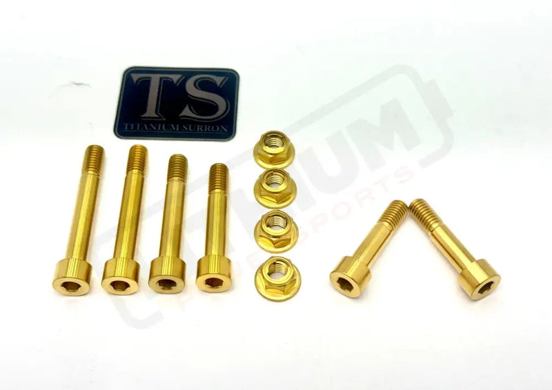 TS Ventus One Titanium Rear Suspension/ Linkage Bolt Kit Gold / With OEM Style Triangle Bolts (6 bolts) Titanium Bolts