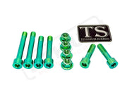 TS Ventus One Titanium Rear Suspension/ Linkage Bolt Kit - Ventus One / Green / With OEM Style Triangle Bolts (6 bolts)