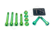 TS Ventus One Titanium Rear Suspension/ Linkage Bolt Kit Green / With OEM Style Triangle Bolts (6 bolts) Titanium Bolts