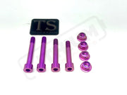 TS Ventus One Titanium Rear Suspension/ Linkage Bolt Kit Purple / No Triangle Bolts (4 Linkage Bolts Only) Titanium