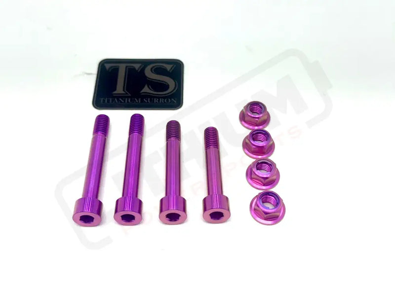 TS Ventus One Titanium Rear Suspension/ Linkage Bolt Kit Purple / No Triangle Bolts (4 Linkage Bolts Only) Titanium