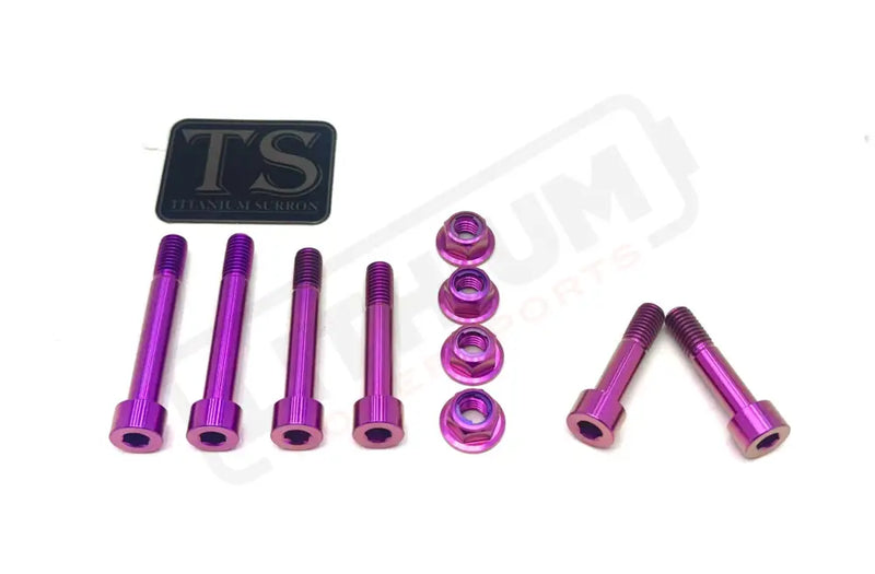 TS Ventus One Titanium Rear Suspension/ Linkage Bolt Kit Purple / With OEM Style Triangle Bolts (6 bolts) Titanium Bolts