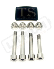 TS Ventus One Titanium Rear Suspension/ Linkage Bolt Kit Silver (raw) / No Triangle Bolts (4 Linkage Bolts Only)