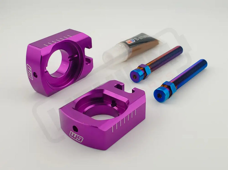 Warp9 Ultra Bee Axle Block - Purple - Surron
