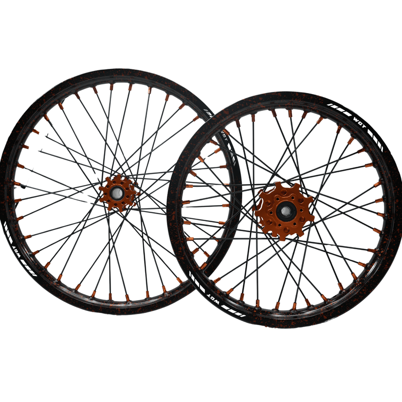 WGT Lightweight EMoto Splattered V2 19x16 Wheel Set