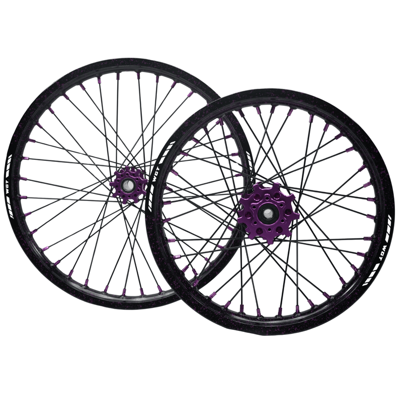 WGT Lightweight EMoto Splattered V2 19x16 Wheel Set