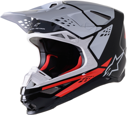 Alpinestars S.Tech S-M8 Factory Helmet Black/white/red Fluo Glossy 2x