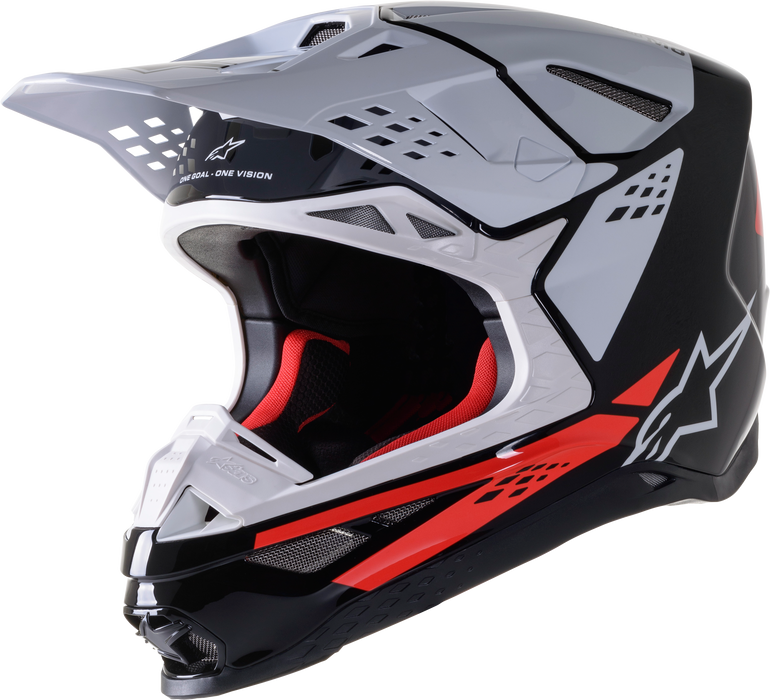 Alpinestars S.Tech S-M8 Factory Helmet Black/white/red Fluo Glossy