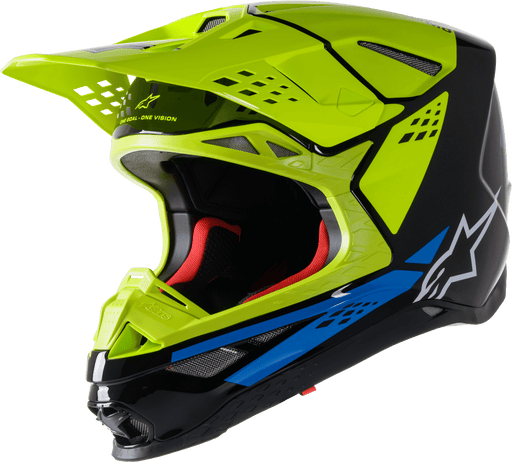 Alpinestars S.Tech S-M8 Factory Helmet Blk/ylw Fluo/blue Glossy - Lithium Powersports