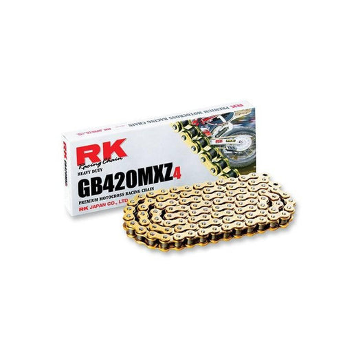 RK MXZ 420 Chain Special Racing 110 link Gold - Lithium Powersports